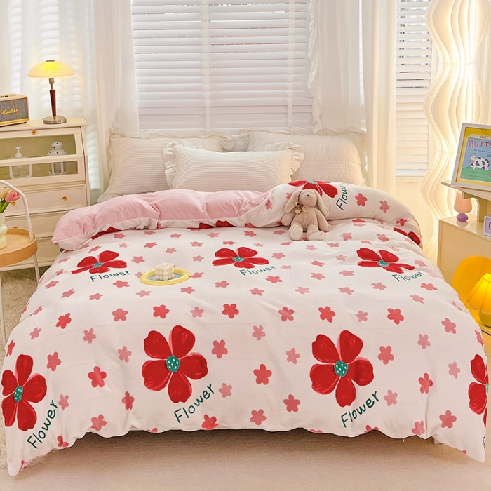 91家纺网 家纺一手货源 找家纺 慕尚 2022新款牛奶绒保暖单被套 牵牛花