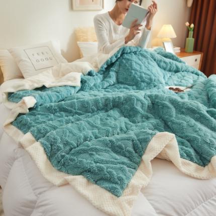 吾秀家居 2022新款贝贝绒双层舒棉毯 舒棉毯湖兰