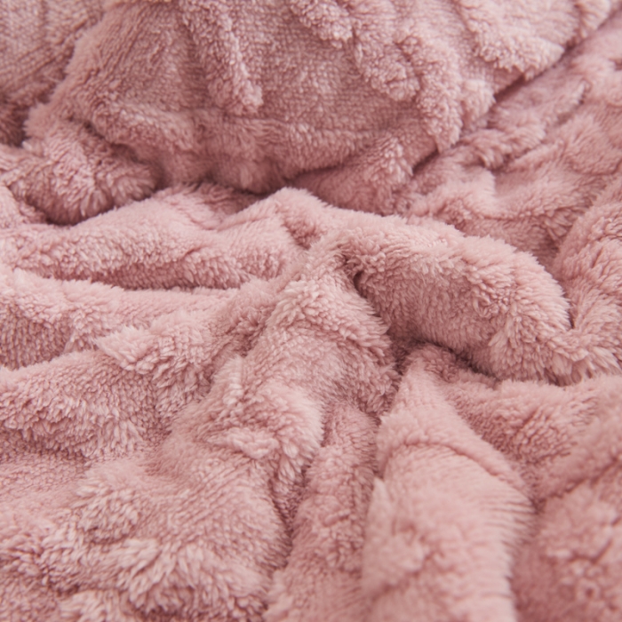 91家纺网 家纺一手货源 找家纺 吾秀家居 2022新款贝贝绒双层舒棉毯 舒棉毯藕粉