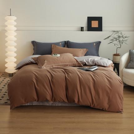 91家纺网 家纺一手货源 找家纺 （总）沐白家纺 2022精梳火山全棉小磨毛纯色系列四件套