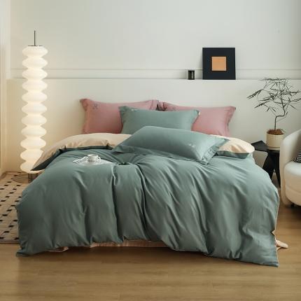 91家纺网 家纺一手货源 找家纺 （总）沐白家纺 2022精梳火山全棉小磨毛纯色系列四件套