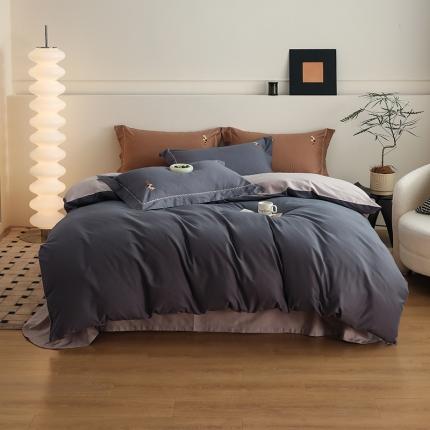 91家纺网 家纺一手货源 找家纺 （总）沐白家纺 2022精梳火山全棉小磨毛纯色系列四件套