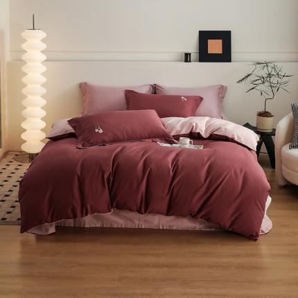 91家纺网 家纺一手货源 找家纺 （总）沐白家纺 2022精梳火山全棉小磨毛纯色系列四件套