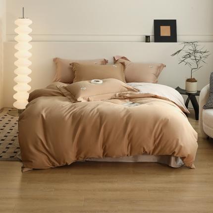 91家纺网 家纺一手货源 找家纺 （总）沐白家纺 2022精梳火山全棉小磨毛纯色系列四件套