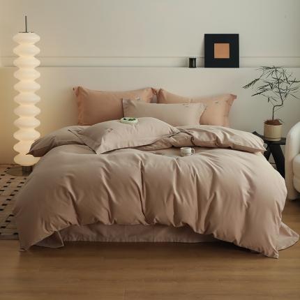 91家纺网 家纺一手货源 找家纺 （总）沐白家纺 2022精梳火山全棉小磨毛纯色系列四件套