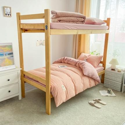 91家纺网 家纺一手货源 找家纺 恋人优选2023新款纯棉水洗双拼被套四件套大学生宿舍床上三件套