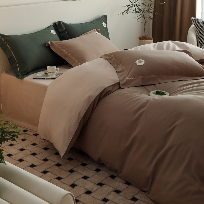 91家纺网 家纺一手货源 找家纺 （总）沐白家纺 2022精梳火山全棉小磨毛纯色系列四件套