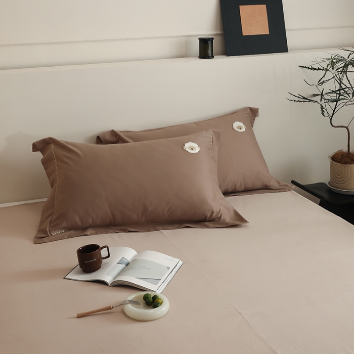 91家纺网 家纺一手货源 找家纺 （总）沐白家纺 2022精梳火山全棉小磨毛纯色系列四件套