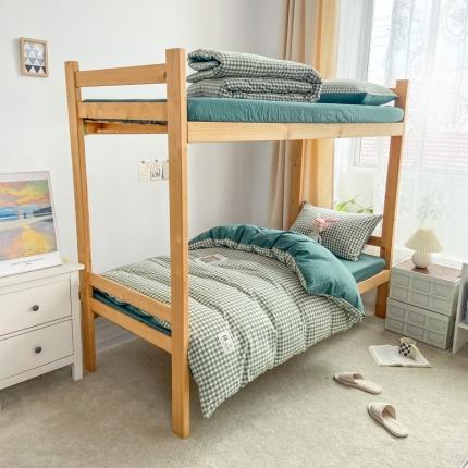 91家纺网 家纺一手货源 找家纺 恋人优选2023新款纯棉水洗双拼被套四件套大学生宿舍床上三件套