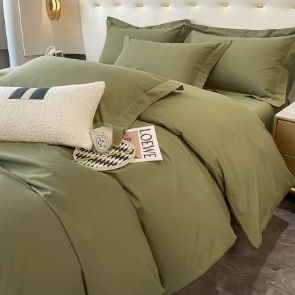 91家纺网 家纺一手货源 找家纺 （总）DC 2024新款全棉磨毛系列纯色四件套