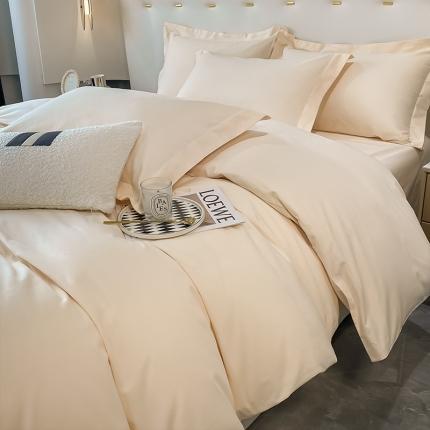 91家纺网 家纺一手货源 找家纺 （总）DC 2024新款全棉磨毛系列纯色四件套