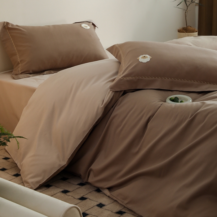 91家纺网 家纺一手货源 找家纺 （总）沐白家纺 2022精梳火山全棉小磨毛纯色-单品被套