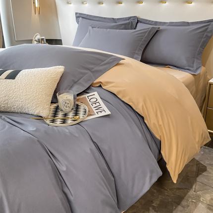 91家纺网 家纺一手货源 找家纺 （总）DC 2024新款全棉磨毛系列双拼四件套