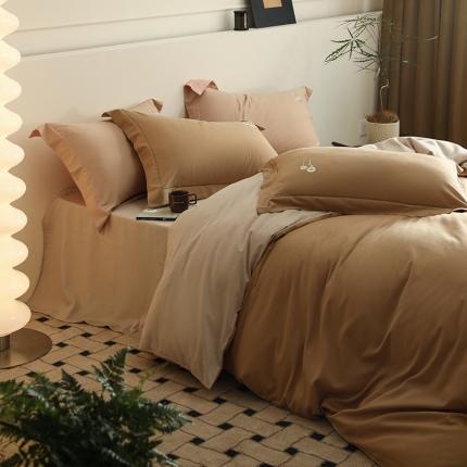 沐白家纺 2022精梳火山全棉小磨毛纯色系列-单品被套 耀沙金丨鱼肚白