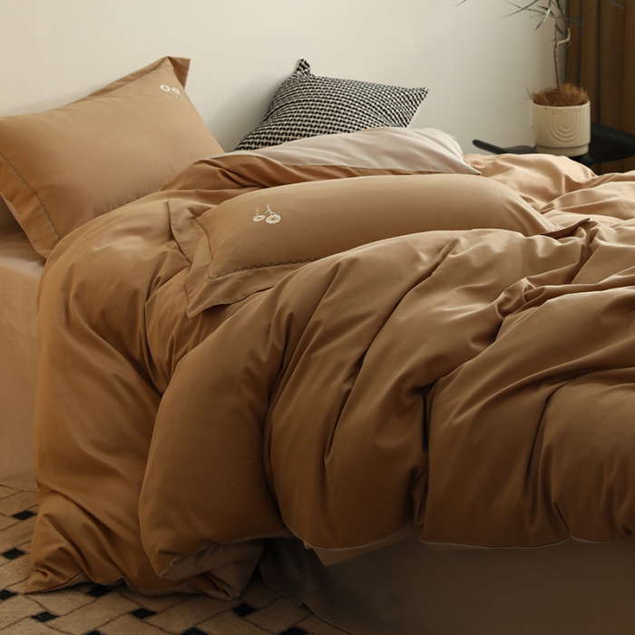 91家纺网 家纺一手货源 找家纺 沐白家纺 2022精梳火山全棉小磨毛纯色系列-单品被套 耀沙金丨鱼肚白