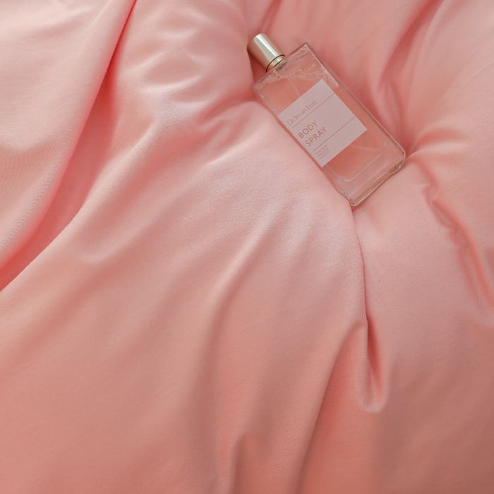 91家纺网 家纺一手货源 找家纺 沐白家纺 2022精梳火山全棉小磨毛纯色系列-单品被套 樱草粉丨初恋粉