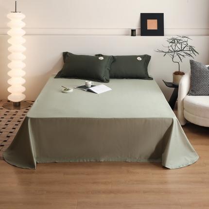 91家纺网 家纺一手货源 找家纺 沐白家纺 2022精梳火山全棉小磨毛纯色系列-单品床单 丛林绿