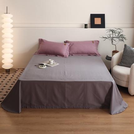 91家纺网 家纺一手货源 找家纺 沐白家纺 2022精梳火山全棉小磨毛纯色系列-单品床单 典雅灰