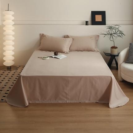 91家纺网 家纺一手货源 找家纺 沐白家纺 2022精梳火山全棉小磨毛纯色系列-单品床单 鱼肚白