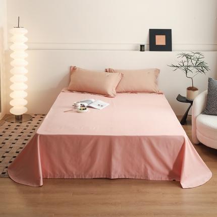 沐白家纺 2022精梳火山全棉小磨毛纯色系列-单品床单 初恋粉