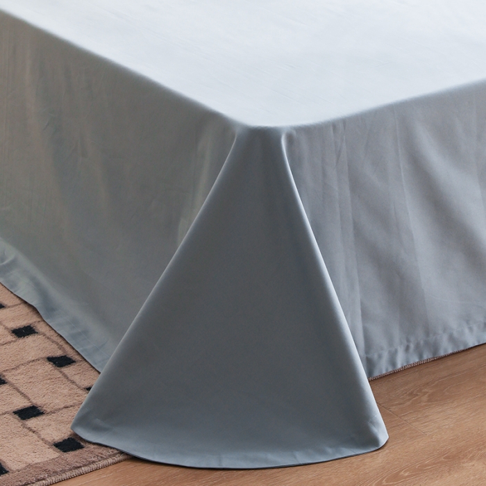 91家纺网 家纺一手货源 找家纺 沐白家纺 2022精梳火山全棉小磨毛纯色系列-单品床单 黛水蓝