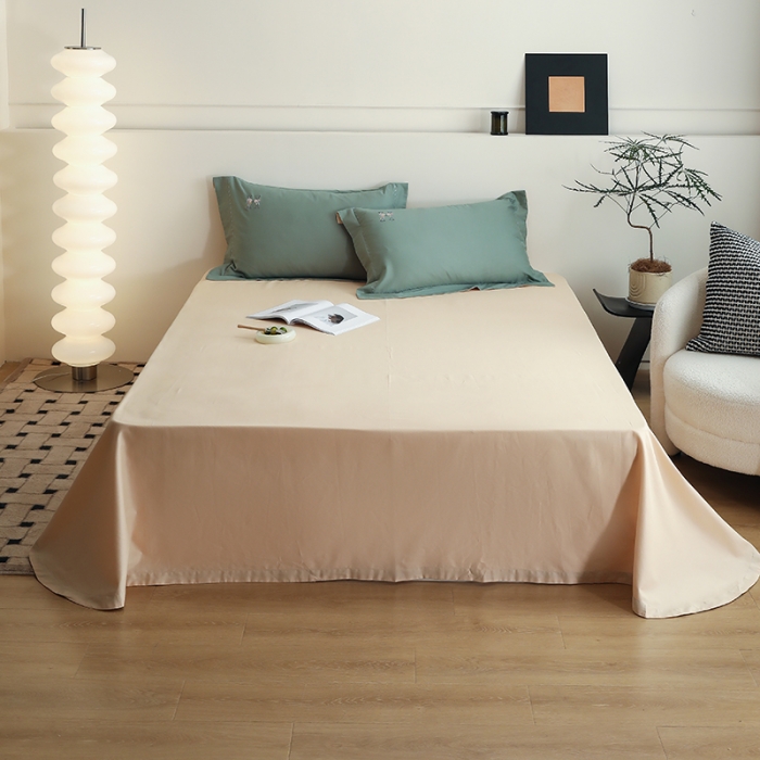 91家纺网 家纺一手货源 找家纺 沐白家纺 2022精梳火山全棉小磨毛纯色系列-单品床单 闪耀黄