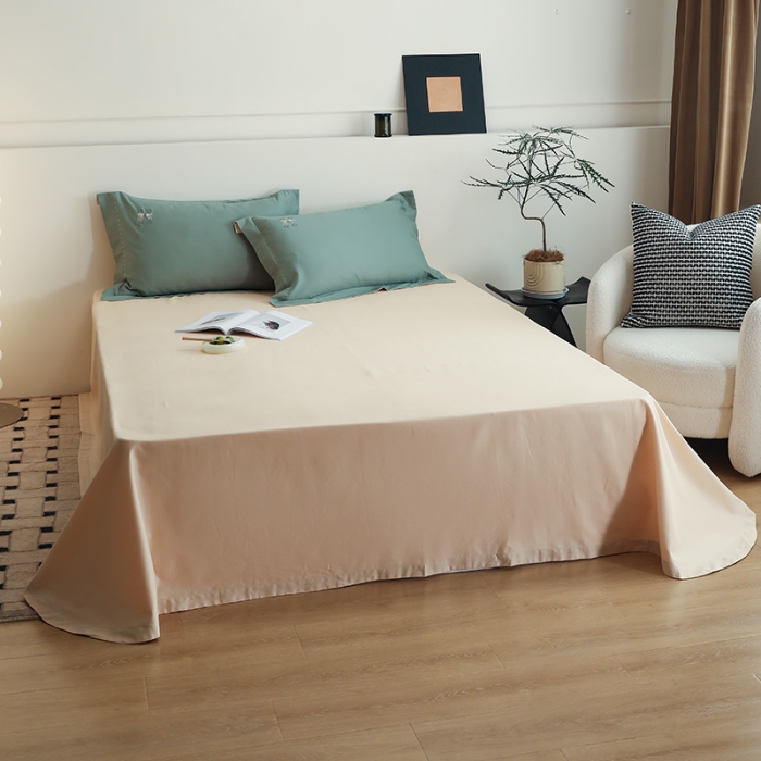 91家纺网 家纺一手货源 找家纺 沐白家纺 2022精梳火山全棉小磨毛纯色系列-单品床单 闪耀黄