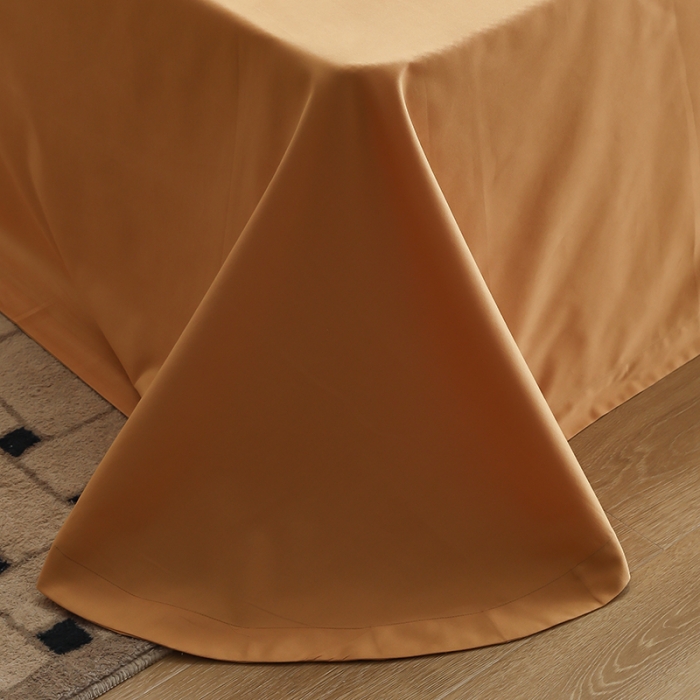 91家纺网 家纺一手货源 找家纺 沐白家纺 2022精梳火山全棉小磨毛纯色系列-单品床单 天橙色