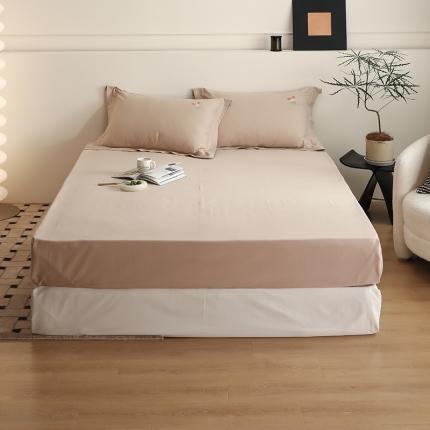 沐白家纺 2022精梳火山全棉小磨毛纯色系列-单品床笠 鱼肚白