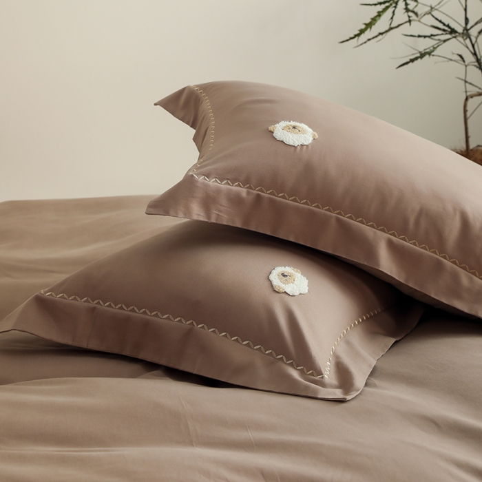 91家纺网 家纺一手货源 找家纺 （总）沐白家纺 2022精梳火山全棉小磨毛纯色-单品枕套