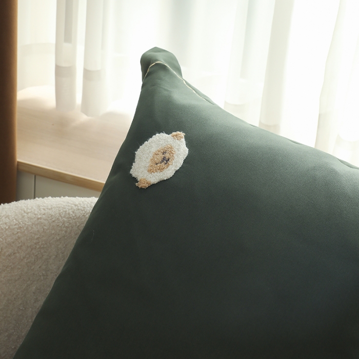 91家纺网 家纺一手货源 找家纺 沐白家纺 2022精梳火山全棉小磨毛纯色系列-单品枕套 森林绿丨丛林绿