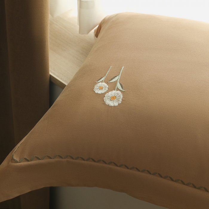 91家纺网 家纺一手货源 找家纺 沐白家纺 2022精梳火山全棉小磨毛纯色系列-单品枕套 耀沙金丨鱼肚白