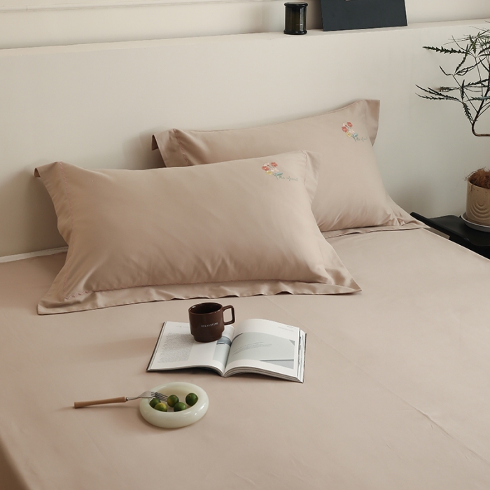 91家纺网 家纺一手货源 找家纺 沐白家纺 2022精梳火山全棉小磨毛纯色系列-单品枕套 鱼肚白