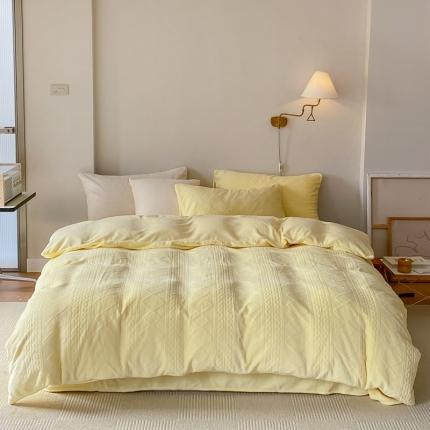 91家纺网 家纺一手货源 找家纺 （总）六巷胡同 2022新款丹麦慵懒风绞花牛奶绒四件套