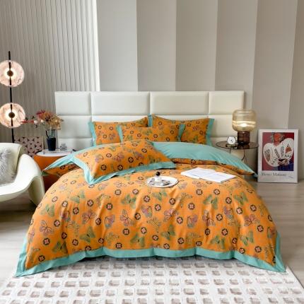 91家纺网 家纺一手货源 找家纺 （总）印季 2024新款全棉磨毛混纺（欧式）花边款四件套