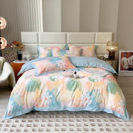 91家纺网 家纺一手货源 找家纺 （总）印季 2024新款全棉磨毛混纺（欧式）花边款四件套