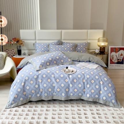 91家纺网 家纺一手货源 找家纺 （总）印季 2024新款全棉磨毛混纺（欧式）花边款四件套