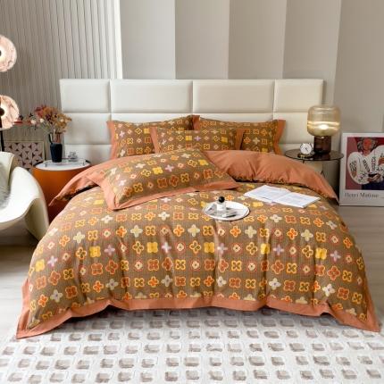 91家纺网 家纺一手货源 找家纺 （总）印季 2024新款全棉磨毛混纺（欧式）花边款四件套