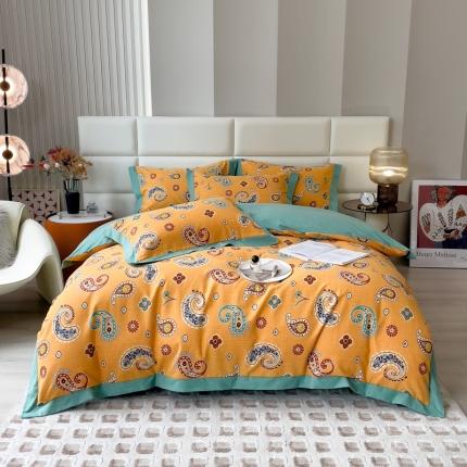 91家纺网 家纺一手货源 找家纺 （总）印季 2024新款全棉磨毛混纺（欧式）花边款四件套