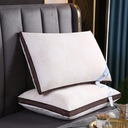 浩宇家纺新款整张棉热熔枕芯针织棉枕头成人家用枕芯不变形可机洗 热熔 咖边
