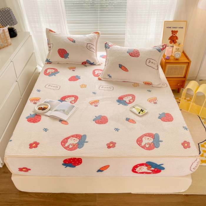 91家纺网 家纺一手货源 找家纺 （总）慕尚 2022新款加厚保暖雪花绒床笠