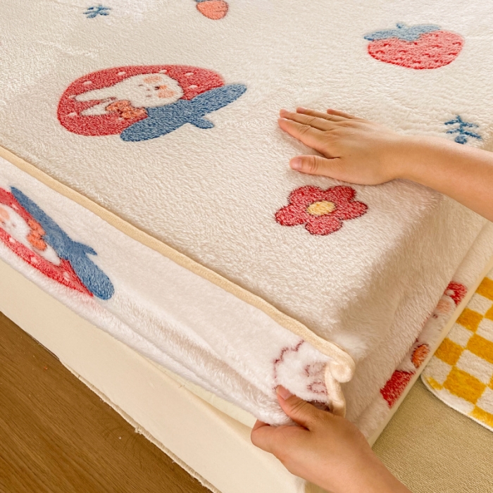 91家纺网 家纺一手货源 找家纺 （总）慕尚 2022新款加厚保暖雪花绒床笠