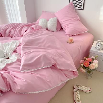 91家纺网 家纺一手货源 找家纺 （总）花伞家居 2022新款家居博主风纯色拼色甜酒系列四件套