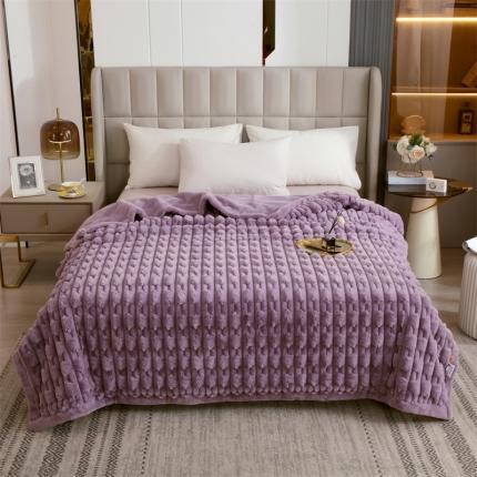 凯轩 仿裘皮伴侣毛毯毯子 伴侣  淡紫