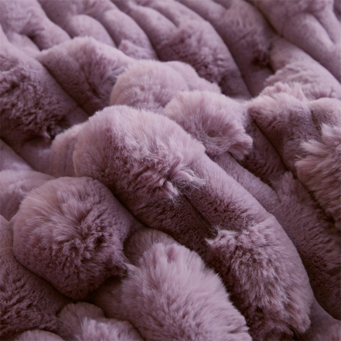 91家纺网 家纺一手货源 找家纺 凯轩 仿裘皮伴侣毛毯毯子 伴侣  淡紫
