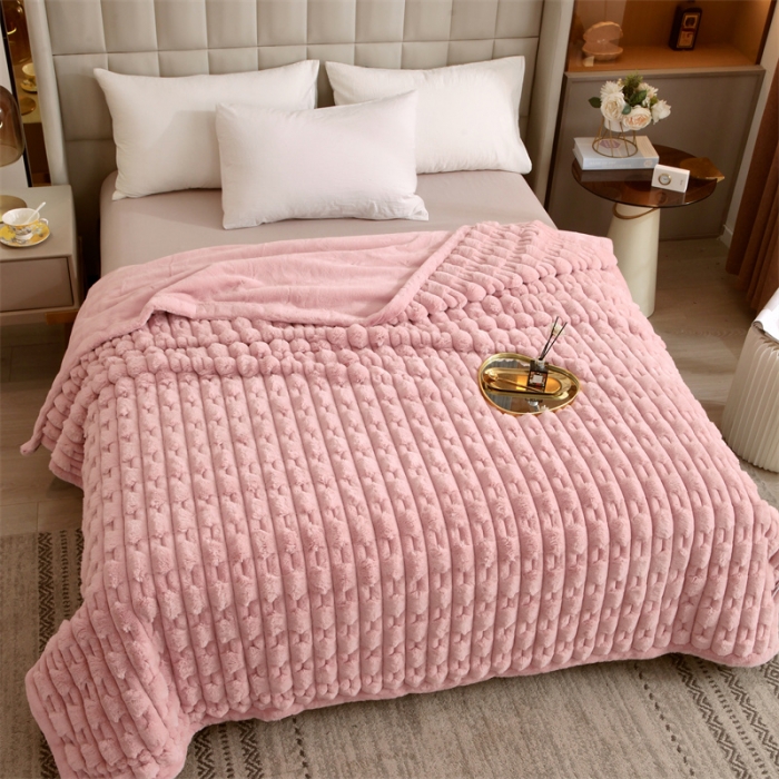 91家纺网 家纺一手货源 找家纺 凯轩 仿裘皮伴侣毛毯毯子 伴侣  粉