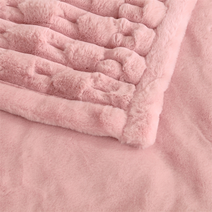 91家纺网 家纺一手货源 找家纺 凯轩 仿裘皮伴侣毛毯毯子 伴侣  粉