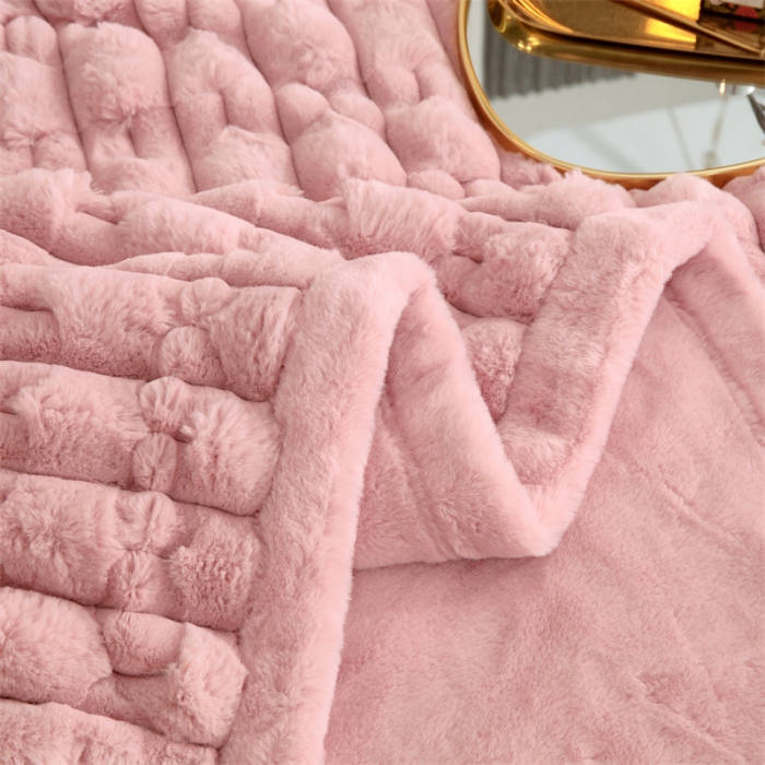 91家纺网 家纺一手货源 找家纺 凯轩 仿裘皮伴侣毛毯毯子 伴侣  粉