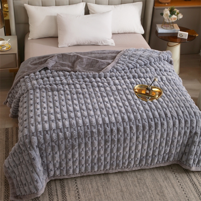 91家纺网 家纺一手货源 找家纺 凯轩 仿裘皮伴侣毛毯毯子 伴侣  灰