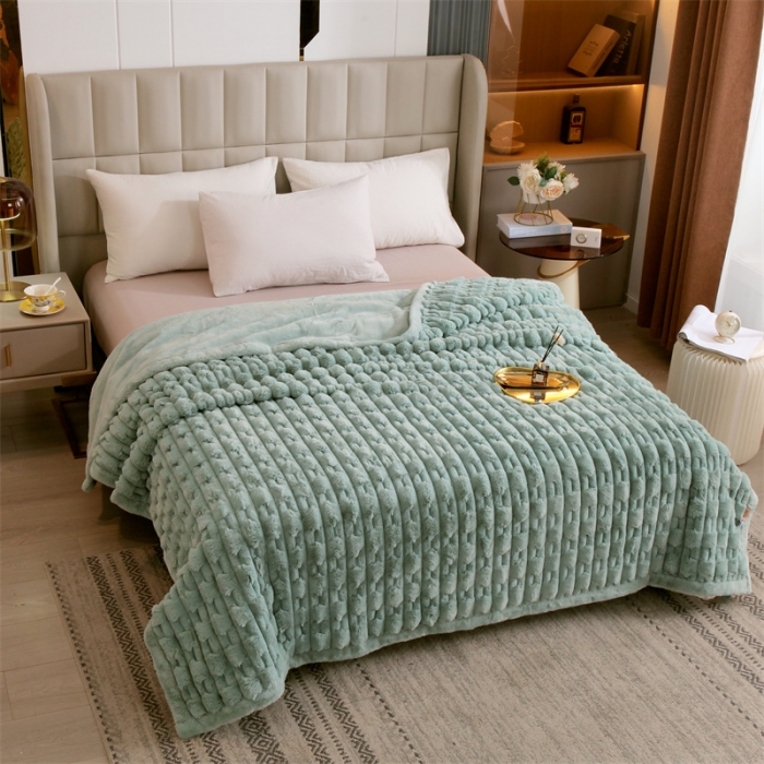 91家纺网 家纺一手货源 找家纺 凯轩 仿裘皮伴侣毛毯毯子 伴侣  灰绿